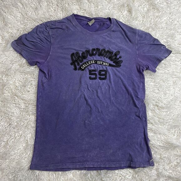 Abercrombie & Fitch T Shirt Medium Purple College EST 1862 The Vintage Tee Y2K - Picture 1 of 3